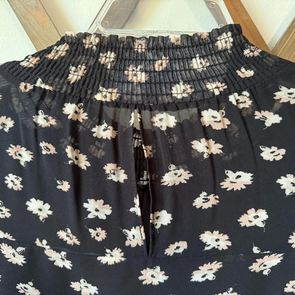 Madewell Mistlight Mockneck Dress in Seattle Floral Black Size S - Picture 6 of 16